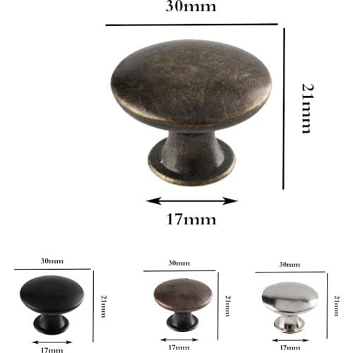 Antique Simple Round Flat Head Pull Handles Knobs For Drawer Cabinet Pull Handle Drawer Cupboard Door Cabinet Pulls