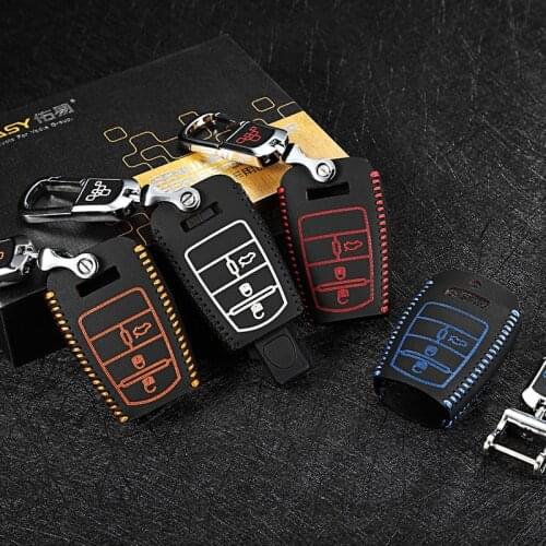 Car Key Case Cover For FIAT Viaggio 2017 2012-2015 FIAT ottimo 2014 1.4T genuine leather car key chain holder