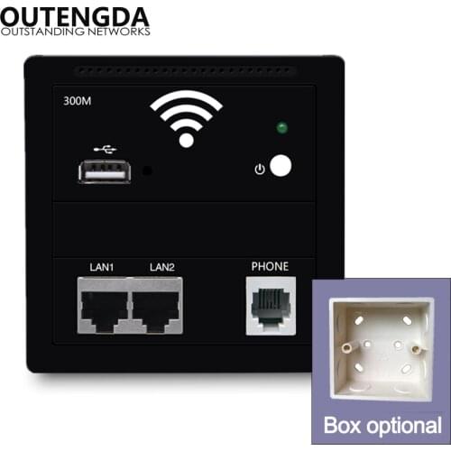 300Mbps Wireless Wall AP WiFi Router RJ45 802.3af POE WiFi Access Point with USB Charging Phone RJ11 On-off for hotel smart home
