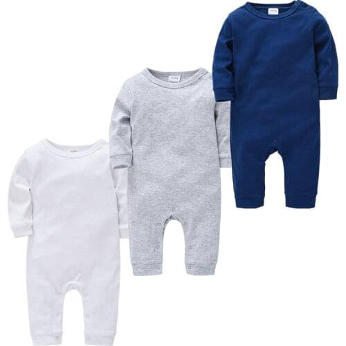 Roupa de bebe 0-18M Baby Boys Jumpsuit Newborn Baby Long Sleeve Cotton Pajamas Overalls Baby Clothes solid Toddler Clothes
