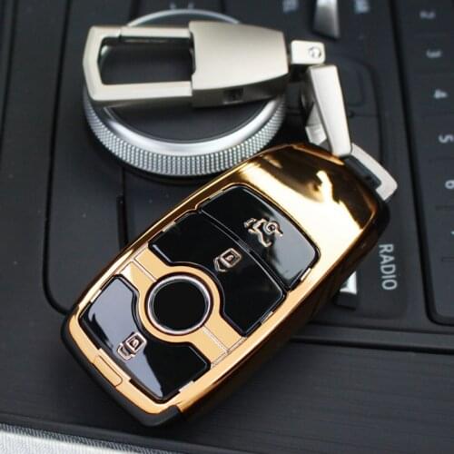 New Car Key Case For Mercedes Benz E Class E300 E200 E220 E260 E320 ABS Auto Car Styling Key Shell Case Cover With Key Chain