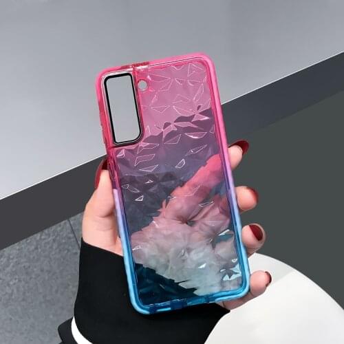 3D Gradient Diamond Pattern Phone Case For Samsung galaxy S10 Plus S8 S9 S20 S21 Cover Note 20 Ultra A10 A30S A50 A70 A51 A71