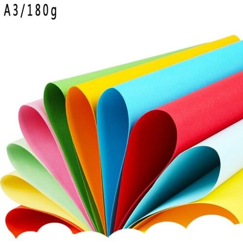 180g A3 20pcs/lot Color Hard Cardboard Paper Color Copy Paper Printing Paper Childrens Handmade Origami Cardboard Material