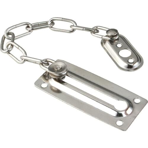 Door Chain Lock, Metal Iron Security Chain Guard with Anti-Theft Chain, Door Security Latch Guard with Screws for Home