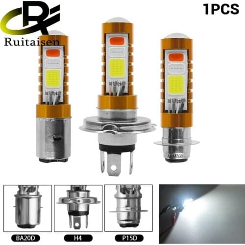H4 H6 P15D BA20D Motorcycle COB LED Headlight Bulb Hi/Lo Beam Front Light Lamp 3 Colors super Bright DRL car ATV UTV 12V 24V