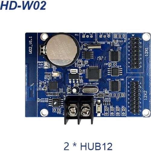 Low price HD-W02 WIFI 2*HUB12 Single color(512*32 pixels) WIFI LED display control card for Lintel LED text display controller