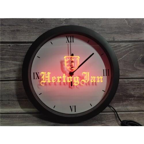 0E234 Hertog Jan Bar Holland Beer APP RGB 5050 LED Neon Light Signs Wall Clock