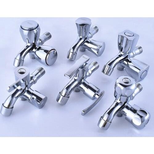 Zinc Alloy Chrome Double Faucet Wall Mount Washing Machine Mop Faucet Multi-Function Outdoor Balcony Water Tap Laundry Bibcock