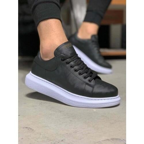 Knack High Base Daily Shoes 044 Black Camouflage (White Bottom)