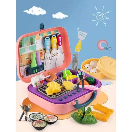 Kitchen toy girl play house simulation food kitchenware set puzzle multi-functional 3-4- 9-year-old children barbecue