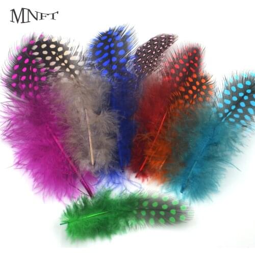 MNFT 100PCS Coloured Spotted Guinea Pheasant Feathers DIY Fly Fishing Insect Lure Material