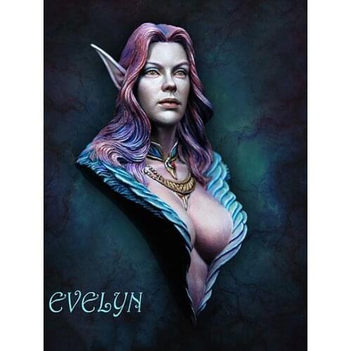 1/12 sea of elves woman bust toy Resin Model Miniature Kit unassembly Unpainted