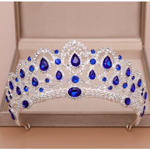 Trendy Crown Queen Tiara Wedding Hair Accessories Crystal Rhinestone Tiaras and Crowns For Bridal Wedding Hair Jewelry Gift