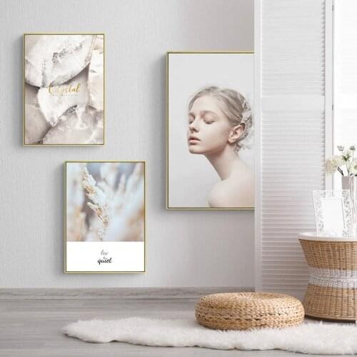 Sea Letter Character Portrait Girl Flower Horse Posters Animal Plant Nordic Wall Art Canvas Printings Fall Pictures Home Decor
