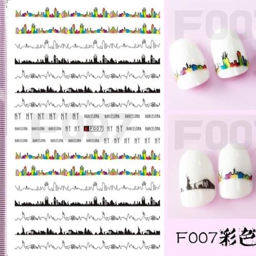 Newest F007 3D curved line nail sticker decal stamping back gule DIY nail decoration stamping tools
