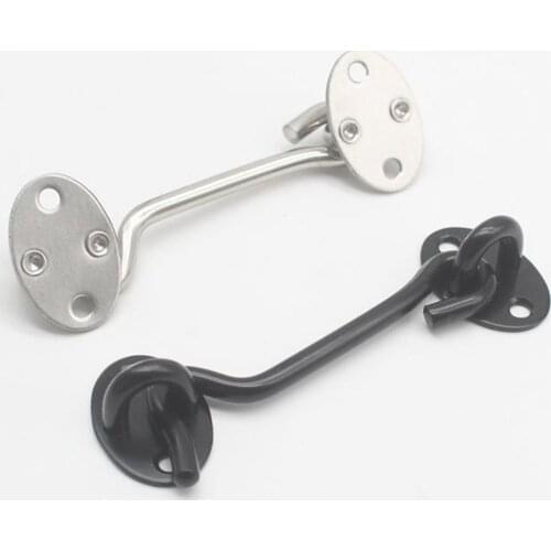 Stainless Steel Window Door Latch Security Lock Cabin Garage Barn Door Easy Hook Privacy Eye Lathes