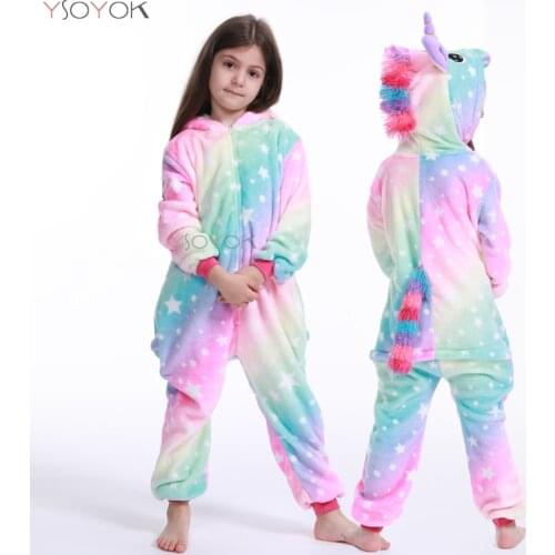 Kigurumi Pajamas Stars Unicorn Kids Animal Children Pajamas for Boys Girls Baby Pyjamas Cat Onesies Winter Sleepwear Jumpsuit