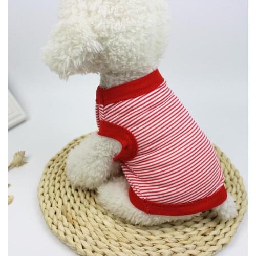 Pet Dog Striped Clothes Cotton Vest Soft Breathable T-shirt Costume Apparel