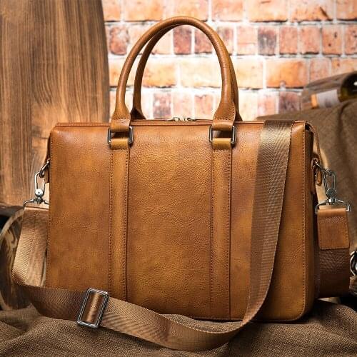 Mens Bag Genuine Leather Mens Shoulder Bags Male Leather Laptop Briefcase Messenger/Crossbody Bags for Men Handbag