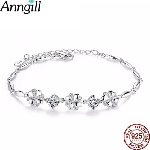 Luxury S925 Lucky Clover Charm Bracelet For Women Bracelet & Bangle Pulseras Mujer Wedding Bridal Jewelry ValentineS Day Gift