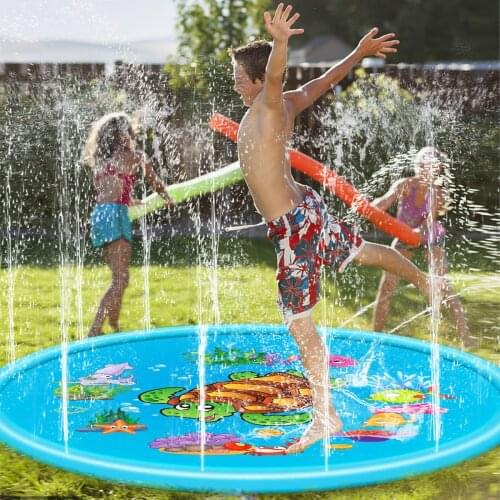 Portable 110cm /170cm Folding Sprinkler Water Play Mat Outdoor Inflatable Kids Toddler Fountain Play Pad Water Play Equipment