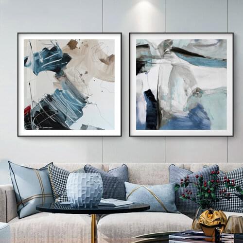 Modern Abstract Living Room Decoration Painting Sofa Dining Room Mural Nordic Light Luxury Bedroom Square Porch Hanging Painting