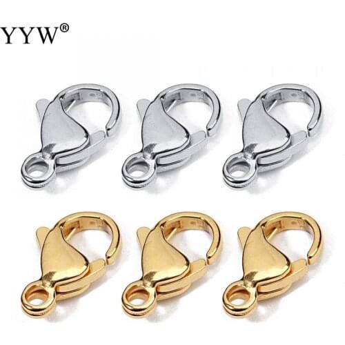Stainless Steel Lobster Claw Clasp Plated Shrimp Claw Clasp Clasps For Diy Jewelry Making Necklace Bracelet Findings 25pcs/Bag