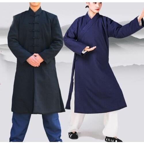 UNISEX winter warm Taoism wushu robe Wudang tai chi clothing Taoist coat kung fu martal arts gown black/red