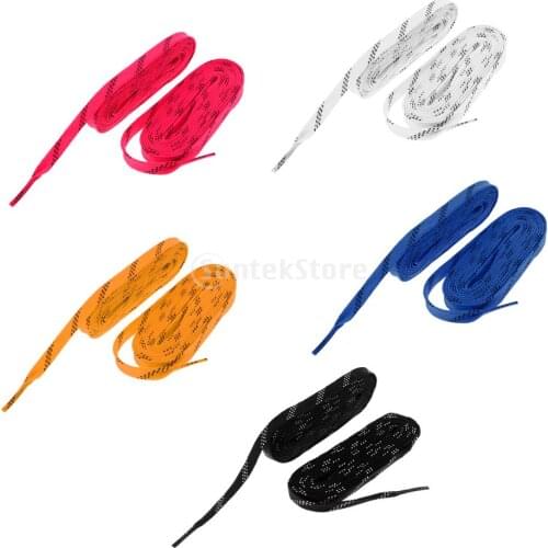 1 Pair Premium Durable Strong Nylon Sports Ice Hockey Skates Boots Shoe Laces Shoelace 96 108 120 inch -All Colors & Sizes