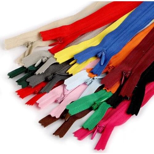 10pcs 20cm 35cm 45cm 50cm 60cm 65cm Long Invisible Zippers Nylon Coil Zipper Tailor For Handcraft Sewing Cloth Accessorie
