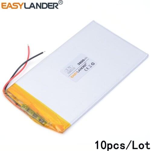 10pcs/Lot 3.7V 5065115 3900mAh lithium Li ion polymer rechargeable battery For GPS ipod PSP Tablet PC Mobiles Backup Power