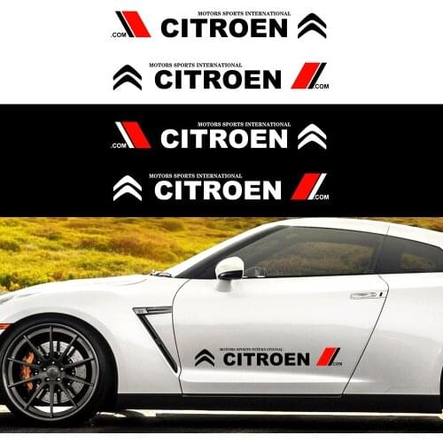 2PC Car Door Side Stickers Logo Decal Styling Body Decals Long Car Stickers for Citroen C8 DS C-ELYSEE VTS C4l Xantia Accessorie