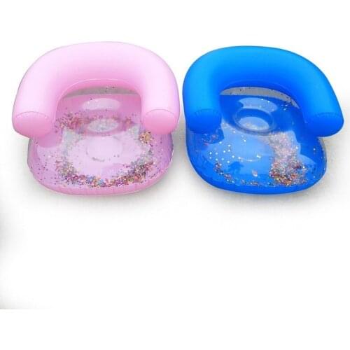 2021 New style inflatable kids sofa with sequins for swimming pool inflatable kids sofa