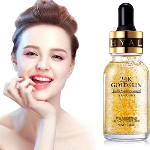 24K Gold Snail Face Essence Anti-Aging Hyaluronic Acid Whitening Essence Nicotinamide Moisturizing Brighten Tighten Skin