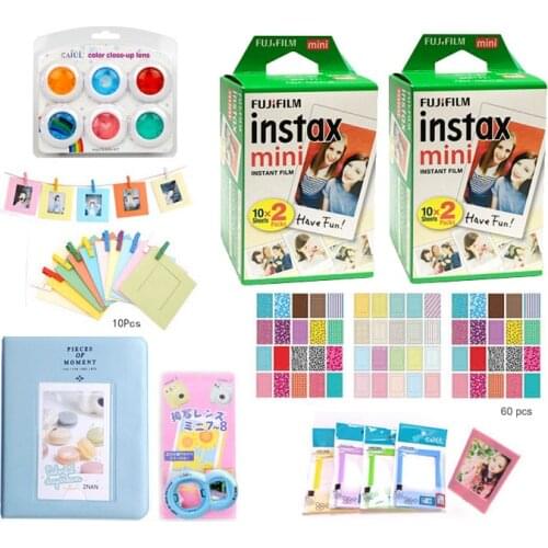 40PCS Genuine White Edge Fuji Fujifilm Instax Mini 8 Film Camera Accessories For Mini 9 Mini 8 7S Instant Cameras Set