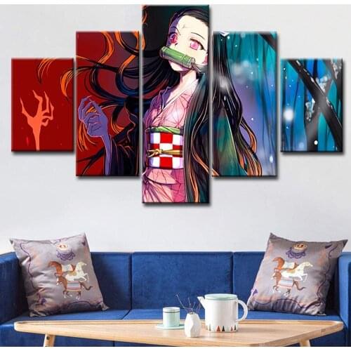 5 Piece Wall Art Canvas Anime Manga Posters Infected Person Figure Pictures And Prints Home Living Room Decoration Paintings