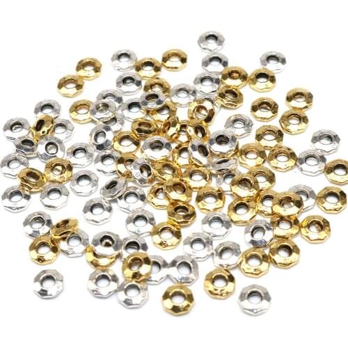 Accessoires Metal Small hexagon Spacer Beads Vintage Beads Metal Tibetan Silver color Needlework Jewelry making 5mm 100pcs