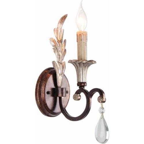 American retro candlestick stent wall lamps study bedroom European iron balcony corridor bedside wall sconces lights lighting