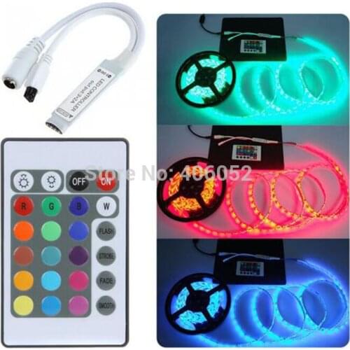 RGB LED Strips Controller Wireless IR Remote,24key Infrared Controller RGB LED Strip 24 Keys IR Remote Controller For 5050 LED