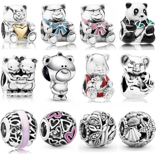 Pineapple Degrees Of Love Infinite Family Heart Mum Script Bear Charm 925 Sterling Silver Bead Fit Fashion Bracelet Diy Jewelry