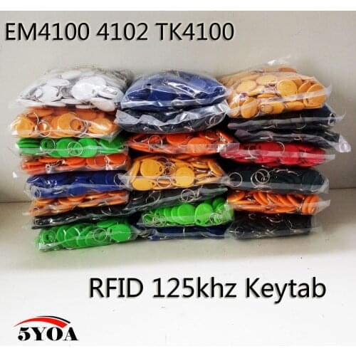 1000Pcs EM4100 125khz ID Keyfob RFID Tag Tags llaveros llavero Porta Chave Card Sticker Key Fob Token Ring Proximity Chip