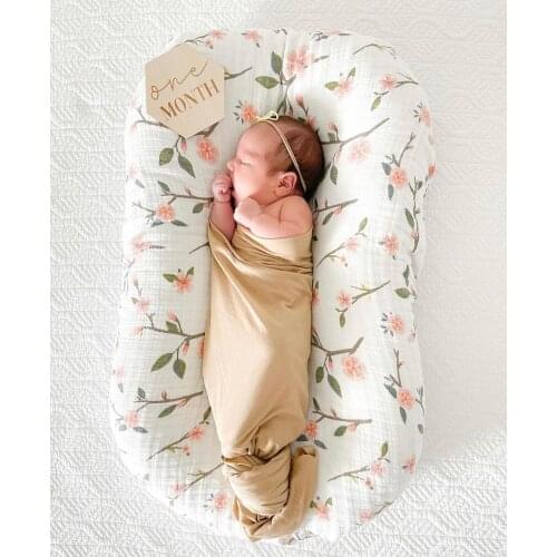 75x45cm Organic Cotton Baby Lounger Portable Baby Nest Newborn Bionic Bed Uterine Bed Cribs Baby Anti-Startle Bed In Bed