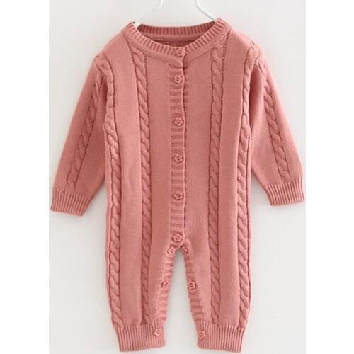 Baby Knitted Rompers Overalls Newborn Girls Long Sleeve Solid Woolen Jumpsuit Boys Clothes Infant Winter Romper Casual Jumpsuit