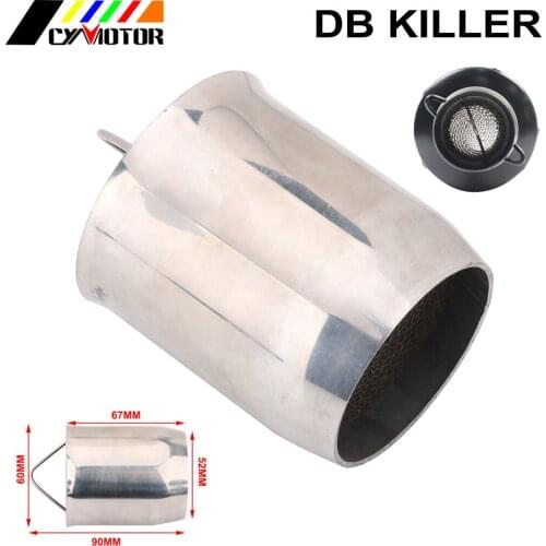 Motorbike Stainless Steel 51mm Exhaust Muffler Silencer Noise Sound Eliminator Honeycomb