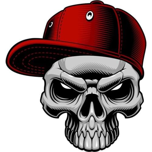 Hip hop red hat skull hip hop RAP RNB motorcycle stickers decals #718