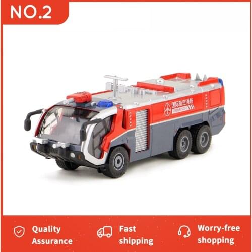 KAIDIWEI 1:50 Alloy High Pressure Water Gun Airport Fire Truck Model with Pull Back Car Toys for Kids Crafts Collection Toy