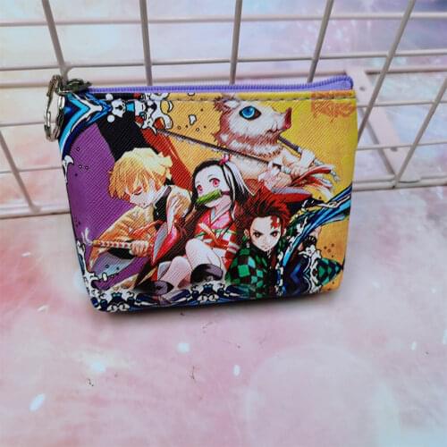 1pc Anime Demon Slayer Kimetsu No Yaiba Penny Purse Tanjiro Nezuko Coin Bag Change Wallet Anime Student Storage Bag Wallet