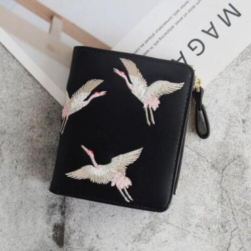 2021 New Fashion Ladies Wallet Mini Embroidered Card Holder Short Style Student Fashion Personality Coin Purse Coin Purse