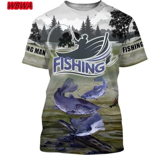 Summer Men t shirt 3D Catfish Fishing Printed T-Shirts Harajuku Casual short Sleeve Tee shirts Unisex Cool t-shirt