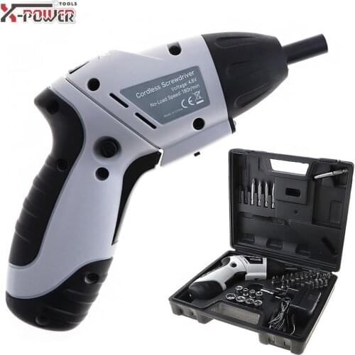 46pcs 4.8V Mini Screwdriver Rechargeable 110/220V Electric Screwdriver Combination with Bidirectional Button for Home/Office